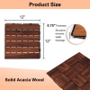 Acacia Wood Interlocking Deck Tiles Striped Pattern, 20 PCS 12" x 12" Square Acacia Hardwood Outdoor Flooring for Patio, Bancony, Pool Side,...