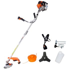 52cc Weed Wacker Gas Powered,3 in 1 Multifunction, String Trimmer, 8 inch Weed Wacker Attachments Heads,10" Metal 3T Blade,Rubber Handle