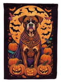 Boxer Witchy Halloween House Flag Large Porch Sleeve Pole Decorative Outside Yard Banner Artwork Wall Hanging, Polyester, House Size, Multicolor