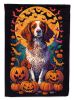 Brittany Spaniel Witchy Halloween House Flag Large Porch Sleeve Pole Decorative Outside Yard Banner Artwork Wall Hanging, Polyester, House Size