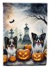 Papillon Spooky Halloween House Flag Large Porch Sleeve Pole Decorative Outside Yard Banner Artwork Wall Hanging, Polyester, House Size, Multicolor