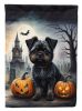 Affenpinscher Spooky Halloween House Flag Large Porch Sleeve Pole Decorative Outside Yard Banner Artwork Wall Hanging, Polyester, House Size
