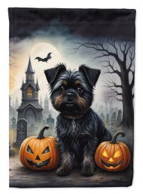 Affenpinscher Spooky Halloween House Flag Large Porch Sleeve Pole Decorative Outside Yard Banner Artwork Wall Hanging, Polyester, House Size