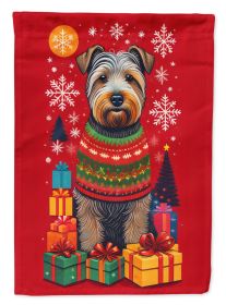 Glen of Imaal Terrier Holiday Christmas House Flag Large Porch Sleeve Pole Decorative Outside Yard Banner Artwork Wall Hanging, Polyester, House Size