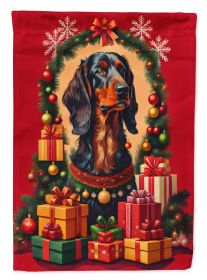 Gordon Setter Holiday Christmas House Flag Large Porch Sleeve Pole Decorative Outside Yard Banner Artwork Wall Hanging, Polyester, House Size