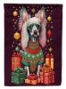 Chinese Crested Holiday Christmas House Flag Large Porch Sleeve Pole Decorative Outside Yard Banner Artwork Wall Hanging, Polyester, House Size
