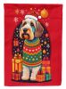 Sealyham Terrier Holiday Christmas House Flag Large Porch Sleeve Pole Decorative Outside Yard Banner Artwork Wall Hanging, Polyester, House Size