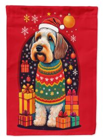 Sealyham Terrier Holiday Christmas House Flag Large Porch Sleeve Pole Decorative Outside Yard Banner Artwork Wall Hanging, Polyester, House Size