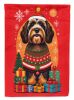 Tibetan Terrier Holiday Christmas House Flag Large Porch Sleeve Pole Decorative Outside Yard Banner Artwork Wall Hanging, Polyester, House Size