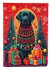 Labrador Retriever Holiday Christmas House Flag Large Porch Sleeve Pole Decorative Outside Yard Banner Artwork Wall Hanging, Polyester, House Size