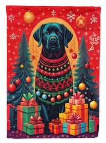 Labrador Retriever Holiday Christmas House Flag Large Porch Sleeve Pole Decorative Outside Yard Banner Artwork Wall Hanging, Polyester, House Size