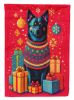 Schipperke Holiday Christmas House Flag Large Porch Sleeve Pole Decorative Outside Yard Banner Artwork Wall Hanging, Polyester, House Size, Multicolor