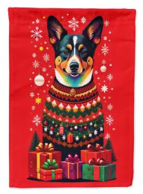 Lancashire Heeler Holiday Christmas House Flag Large Porch Sleeve Pole Decorative Outside Yard Banner Artwork Wall Hanging, Polyester, House Size