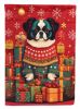 Japanese Chin Holiday Christmas House Flag Large Porch Sleeve Pole Decorative Outside Yard Banner Artwork Wall Hanging, Polyester, House Size