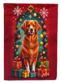 Nova Scotia Duck Toller Holiday Christmas House Flag Large Porch Sleeve Pole Decorative Outside Yard Banner Artwork Wall Hanging, Polyester