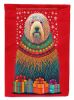 Komondor Holiday Christmas House Flag Large Porch Sleeve Pole Decorative Outside Yard Banner Artwork Wall Hanging, Polyester, House Size, Multicolor