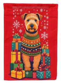 Lakeland Terrier Holiday Christmas House Flag Large Porch Sleeve Pole Decorative Outside Yard Banner Artwork Wall Hanging, Polyester, House Size