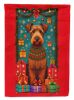 Irish Terrier Holiday Christmas House Flag Large Porch Sleeve Pole Decorative Outside Yard Banner Artwork Wall Hanging, Polyester, House Size