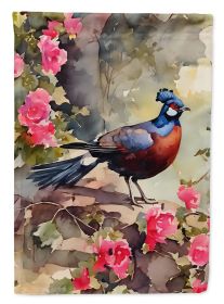 Pheasant House Flag Large Porch Sleeve Pole Decorative Outside Yard Banner Artwork Wall Hanging, Polyester, House Size, Multicolor
