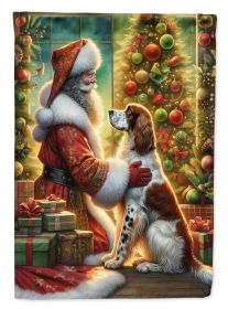 English Setter and Santa Claus Garden Flag Mailbox Flag Decorative Yard Flag Banner Outside Patio Artwork Yard Flower Beds, Garden Size, Multicolor