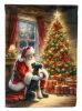 Schnauzer and Santa Claus Garden Flag Mailbox Flag Decorative Yard Flag Banner Outside Patio Artwork Yard Flower Beds, Garden Size, Multicolor