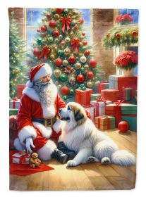 Great Pyrenees and Santa Claus Garden Flag Mailbox Flag Decorative Yard Flag Banner Outside Patio Artwork Yard Flower Beds, Garden Size, Multicolor