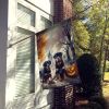 Rottweiler Spooky Halloween House Flag Large Porch Sleeve Pole Decorative Outside Yard Banner Artwork Wall Hanging, Polyester, House Size, Multicolor