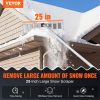 VEVOR Snow Roof Rake, 25" Blade Snow Removal Tool, 21ft Reach Aluminium Roof Shovel, Roll Wheels for Roof Protection, Anti-Slip Handle Grip