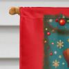 Irish Terrier Holiday Christmas House Flag Large Porch Sleeve Pole Decorative Outside Yard Banner Artwork Wall Hanging, Polyester, House Size