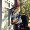 Ghosts Spooky Halloween House Flag Large Porch Sleeve Pole Decorative Outside Yard Banner Artwork Wall Hanging, Polyester, House Size, Multicolor