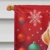 Golden Retriever Holiday Christmas House Flag Large Porch Sleeve Pole Decorative Outside Yard Banner Artwork Wall Hanging, Polyester, House Size
