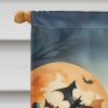 Boston Terrier Spooky Halloween House Flag Large Porch Sleeve Pole Decorative Outside Yard Banner Artwork Wall Hanging, Polyester, House Size