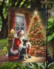 Schnauzer and Santa Claus Garden Flag Mailbox Flag Decorative Yard Flag Banner Outside Patio Artwork Yard Flower Beds, Garden Size, Multicolor