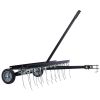 40-Inch Lawn Sweeper Tow Behind Dethatcher, Landscape Rake, Lawn Tractor Rake, Tine Tow Dethatcher Pull Behind Mower