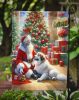 Great Pyrenees and Santa Claus Garden Flag Mailbox Flag Decorative Yard Flag Banner Outside Patio Artwork Yard Flower Beds, Garden Size, Multicolor
