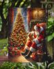 Golden Retriever and Santa Claus Garden Flag Mailbox Flag Decorative Yard Flag Banner Outside Patio Artwork Yard Flower Beds, Garden Size, Multicolor