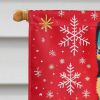 Norwegian Elkhound Holiday Christmas House Flag Large Porch Sleeve Pole Decorative Outside Yard Banner Artwork Wall Hanging, Polyester, House Size