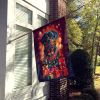 Rottweiler Holiday Christmas House Flag Large Porch Sleeve Pole Decorative Outside Yard Banner Artwork Wall Hanging, Polyester, House Size, Multicolor