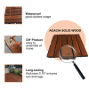 Acacia Wood Interlocking Deck Tiles Striped Pattern, 20 PCS 12" x 12" Square Acacia Hardwood Outdoor Flooring for Patio, Bancony, Pool Side,...
