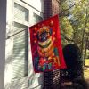 Pekingese Holiday Christmas House Flag Large Porch Sleeve Pole Decorative Outside Yard Banner Artwork Wall Hanging, Polyester, House Size, Multicolor