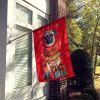 Fawn Pug Holiday Christmas House Flag Large Porch Sleeve Pole Decorative Outside Yard Banner Artwork Wall Hanging, Polyester, House Size, Multicolor