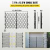 VEVOR Double Folding Security Gate, 6-1/2' H x 12' W Folding Door Gate, Steel Accordion Security Gate, Flexible Expanding Security Gate