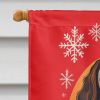 Tibetan Terrier Holiday Christmas House Flag Large Porch Sleeve Pole Decorative Outside Yard Banner Artwork Wall Hanging, Polyester, House Size