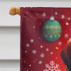 Tibetan Mastiff Holiday Christmas House Flag Large Porch Sleeve Pole Decorative Outside Yard Banner Artwork Wall Hanging, Polyester, House Size