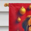 Pekingese Holiday Christmas House Flag Large Porch Sleeve Pole Decorative Outside Yard Banner Artwork Wall Hanging, Polyester, House Size, Multicolor