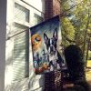 Boston Terrier Spooky Halloween House Flag Large Porch Sleeve Pole Decorative Outside Yard Banner Artwork Wall Hanging, Polyester, House Size