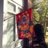 Keeshond Holiday Christmas House Flag Large Porch Sleeve Pole Decorative Outside Yard Banner Artwork Wall Hanging, Polyester, House Size, Multicolor