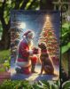 Chesapeake Bay Retriever and Santa Claus Garden Flag Mailbox Flag Decorative Yard Flag Banner Outside Patio Artwork Yard Flower Beds, Garden Size