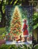 Dachshund and Santa Claus Garden Flag Mailbox Flag Decorative Yard Flag Banner Outside Patio Artwork Yard Flower Beds, Garden Size, Multicolor