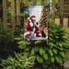Black Pug and Santa Claus Garden Flag Mailbox Flag Decorative Yard Flag Banner Outside Patio Artwork Yard Flower Beds, Garden Size, Multicolor
